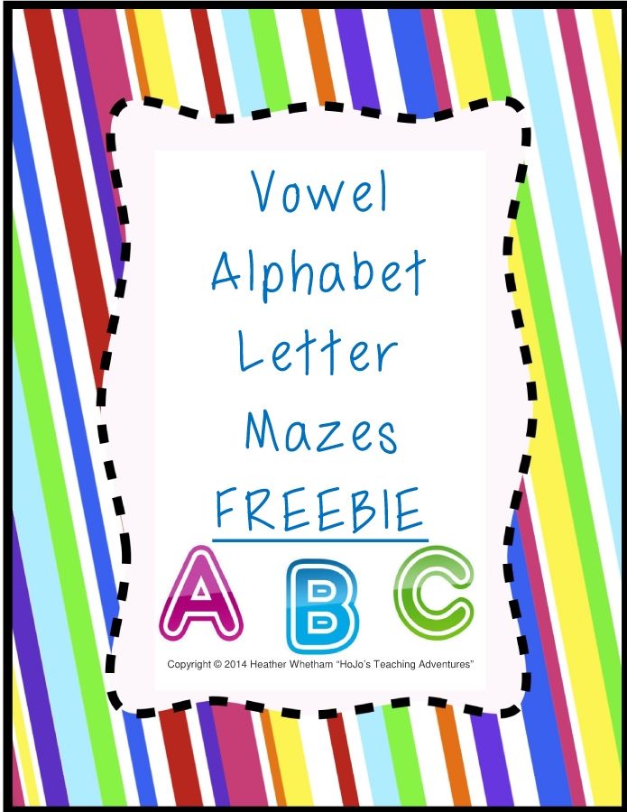 VowelAlphabetLetterMazeFREEBIE