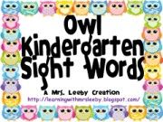 OwlKindergartenSightWords