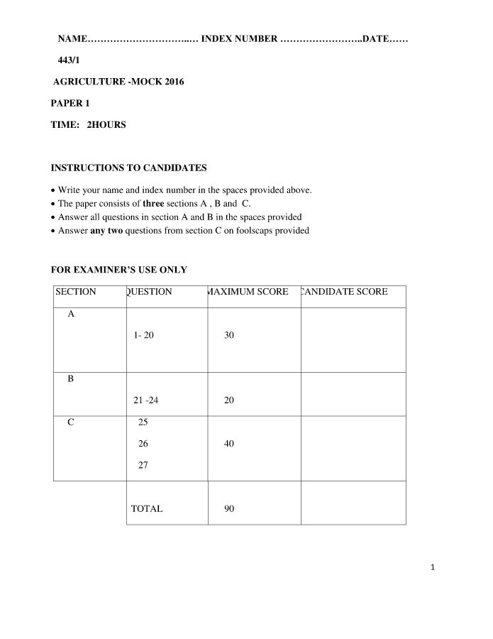 AGRICULTURE PAPER 1_Direct