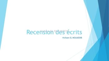 Recension des écrits