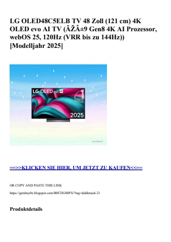 4409 lg oled48c5elb tv 48 zoll  121 cm  4k oled evo ai tv  ãžâ±9 gen8 4k ai prozessor  webos 25  120hz