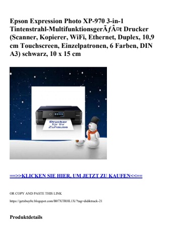 4437 epson expression photo xp-970 3-in-1 tintenstrahl-multifunktionsgerãƒâ¤t drucker  scanner  kopierer