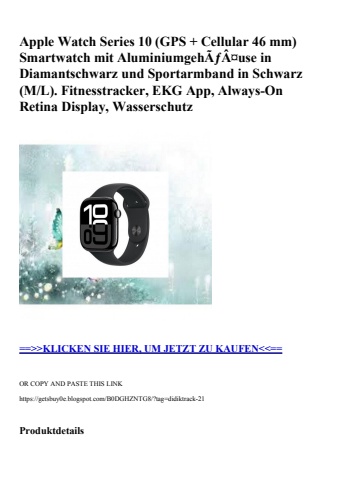 1153 apple watch series 10  gps   cellular 46 mm  smartwatch mit aluminiumgehãƒâ¤use in diamantschwarz u