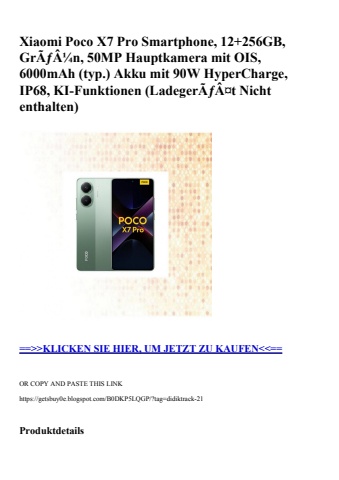 8603 xiaomi poco x7 pro smartphone  12 256gb  grãƒâ¼n  50mp hauptkamera mit ois  6000mah  typ