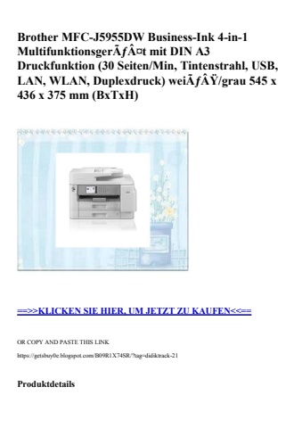 8725 brother mfc-j5955dw business-ink 4-in-1 multifunktionsgerãƒâ¤t mit din a3 druckfunktion  30 seiten