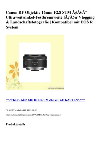 5830 canon rf objektiv 16mm f2