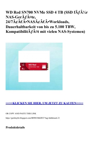 2954 wd red sn700 nvme ssd 4 tb  ssd fãƒâ¼r nas-gerãƒâ¤te  24 7ã¢â€ânasã¢â€âworkloads  dauerhaltbarkei