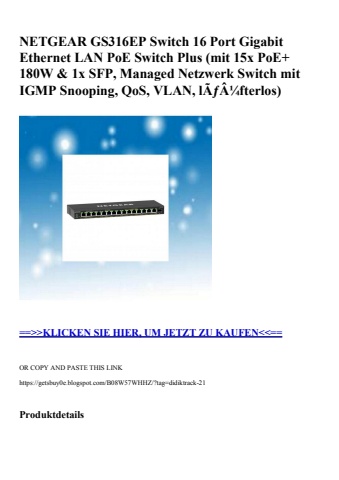 2185 netgear gs316ep switch 16 port gigabit ethernet lan poe switch plus  mit 15x poe  180w   1x sfp  ma