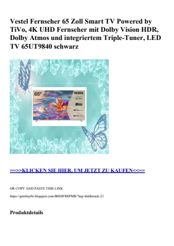 9490 vestel fernseher 65 zoll smart tv powered by tivo  4k uhd fernseher mit dolby vision hdr  dolby atm