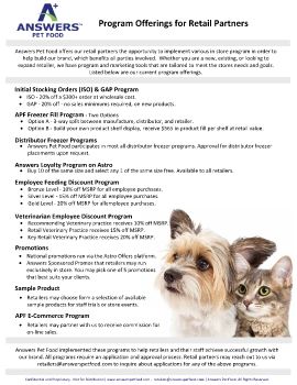 APF Program Offerings for Retailers