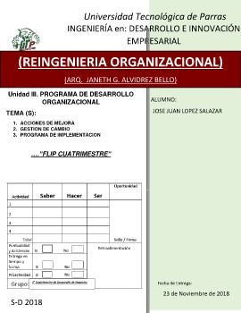 REINGENIERIA ORGANIZACIONAL 10 CUATRIMESTRE