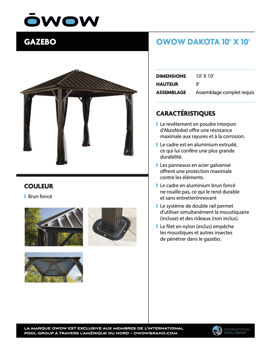 OWOW Feuilles de vente • Gazebos