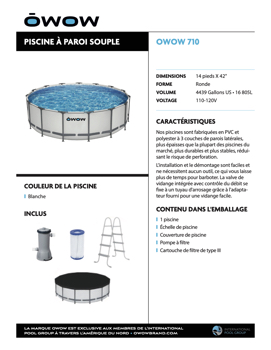 OWOW Feuilles de vente • Piscines à paroi souple