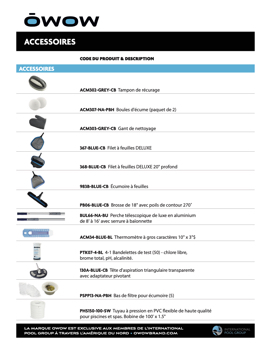 OWOW Feuilles de vente • Accessoires