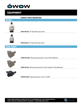 OWOW Sell sheets • Equipment