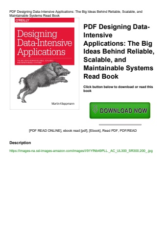 pdf designing data-intensive applications the big ideas behind reliable  scalable  and maintainable