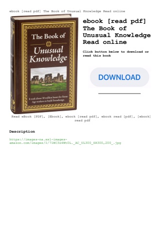 ebook [read pdf] the book of unusual knowledge read online