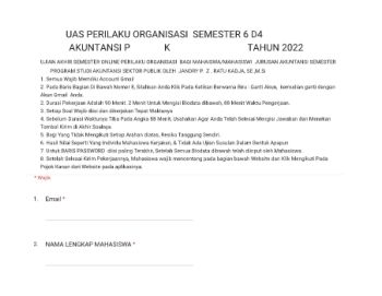 FORMAT UAS ONLINE  PERILAKU ORGANISI BY Jandry P. Z. Ratu Kadja, SE.,M.Si