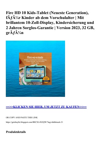 6112 fire hd 10 kids-tablet  neueste generation   fãƒâ¼r kinder ab dem vorschulalter   mit brillantem 10