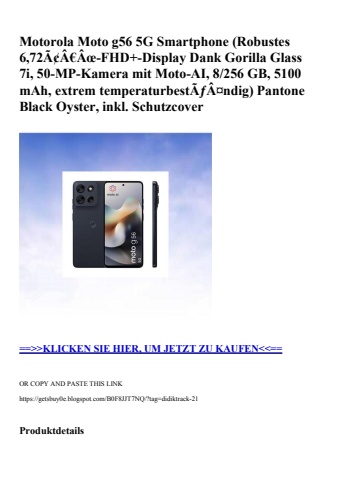 5335 motorola moto g56 5g smartphone  robustes 6 72ã¢â€âœ-fhd -display dank gorilla glass 7i  50-mp-kame