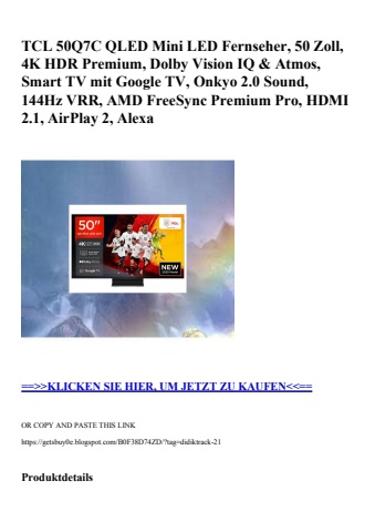 3304 tcl 50q7c qled mini led fernseher  50 zoll  4k hdr premium  dolby vision iq   atmos  smart tv mit g