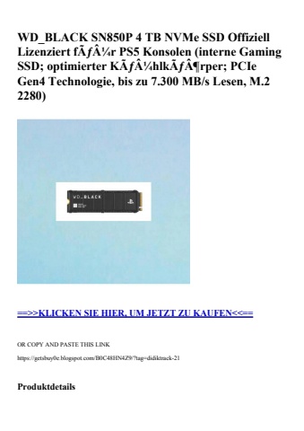 1342 wd_black sn850p 4 tb nvme ssd offiziell lizenziert fãƒâ¼r ps5 konsolen  interne gaming ssd  optimie