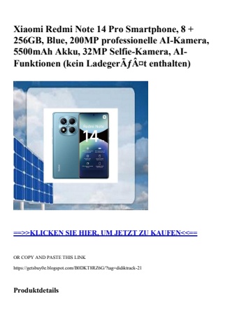 8616 xiaomi redmi note 14 pro smartphone  8   256gb  blue  200mp professionelle ai-kamera  5500mah akku