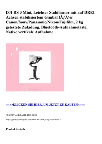 7461 dji rs 3 mini  leichter stabilisator mit auf drei achsen stabilisiertem gimbal fãƒâ¼r canon sony pa