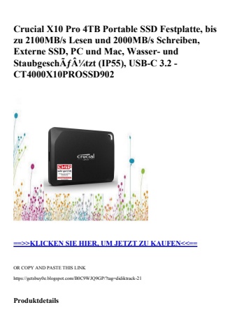 5770 crucial x10 pro 4tb portable ssd festplatte  bis zu 2100mb s lesen und 2000mb s schreiben  externe