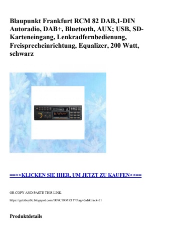 5816 blaupunkt frankfurt rcm 82 dab 1-din autoradio  dab   bluetooth  aux  usb  sd-karteneingang  lenkra