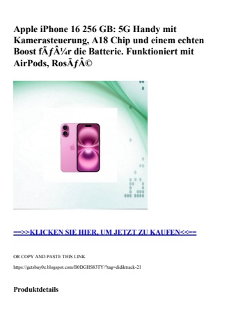 2160 apple iphone 16 256 gb  5g handy mit kamerasteuerung  a18 chip und einem echten boost fãƒâ¼r die ba