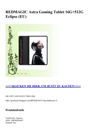 1631 redmagic astra gaming tablet 16g 512g eclipse  eu