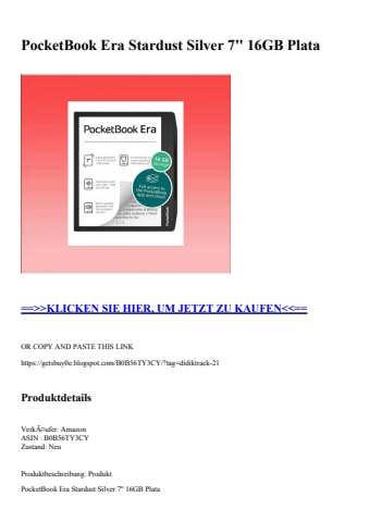 0692 pocketbook era stardust silver 7'' 16gb plata