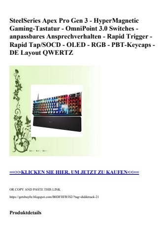 4441 steelseries apex pro gen 3 - hypermagnetic gaming-tastatur - omnipoint 3