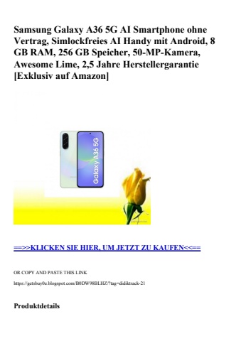 2260 samsung galaxy a36 5g ai smartphone ohne vertrag  simlockfreies ai handy mit android  8 gb ram  256