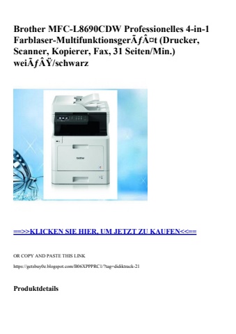 4395 brother mfc-l8690cdw professionelles 4-in-1 farblaser-multifunktionsgerãƒâ¤t  drucker  scanner  kop