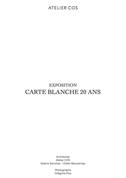 CARTE BLANCHE-20 ANS