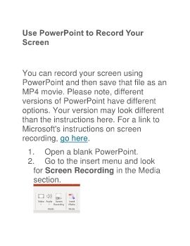 Use PowerPoint to Record Your Screen