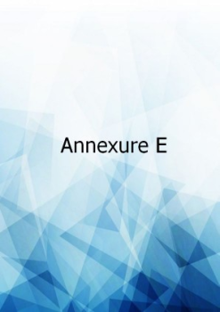 DEFAULT REGULATIONS - Annexure E 