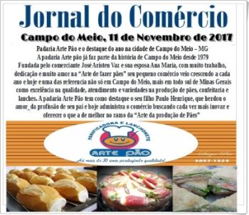 ARTE PÃO A PADARIA DO ZÉ ARISTEU CAMPO DO MEIO - MG