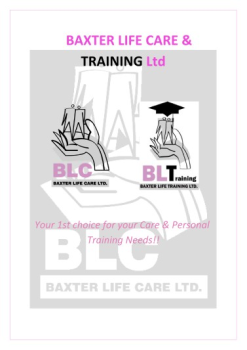Baxter life care & training info