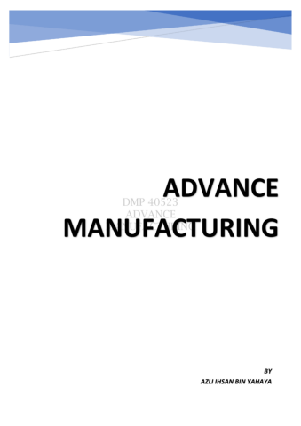 DMP40523 ADVANCE MANUFACTURING Module