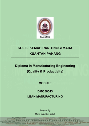 DMQ50543 Lean Manufacturing