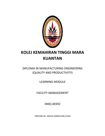 DMQ40392 Facility Management (All Chapter)