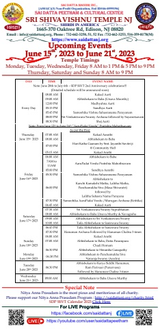 SDP SSVT Upcoming Events