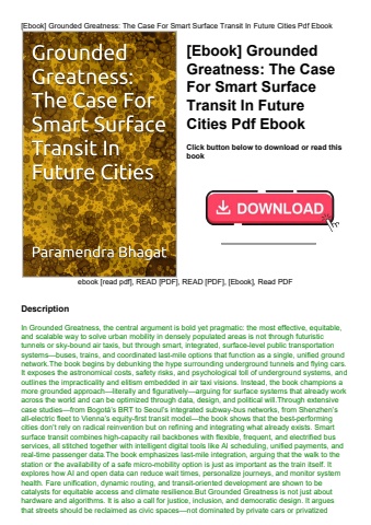 [ebook] grounded greatness the case for smart surface transit in future cities pdf ebook