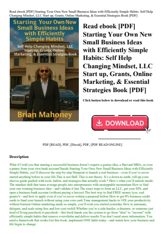 read ebook [pdf] starting your own new small business ideas with efficiently simple habits self help