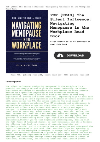pdf [read] the silent influence navigating menopause in the workplace read book