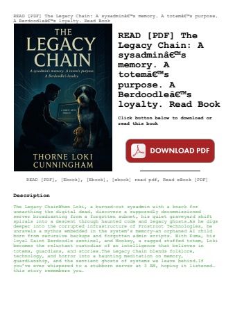 read [pdf] the legacy chain a sysadminã¢â€â™s memory
