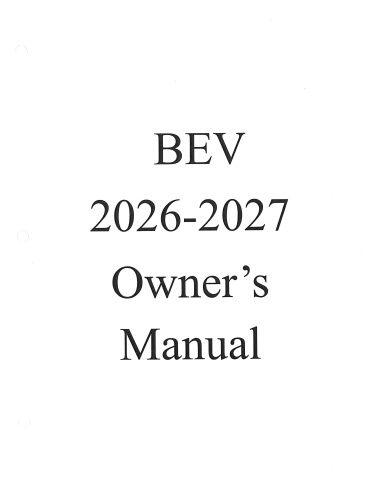 2026-2027 Full BEV Manual